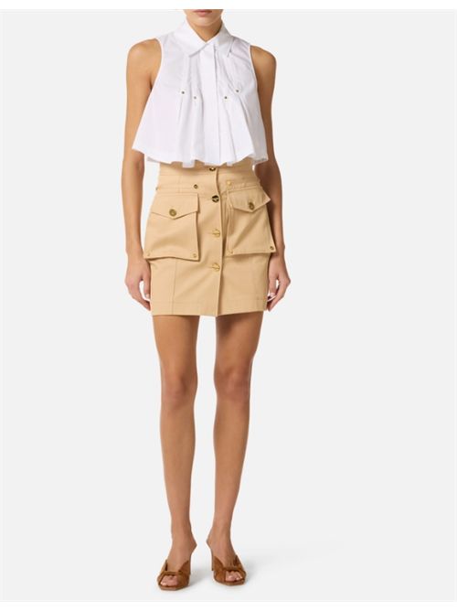 POPELINE SHIRT ELISABETTA FRANCHI | CA16362E2100 bianco